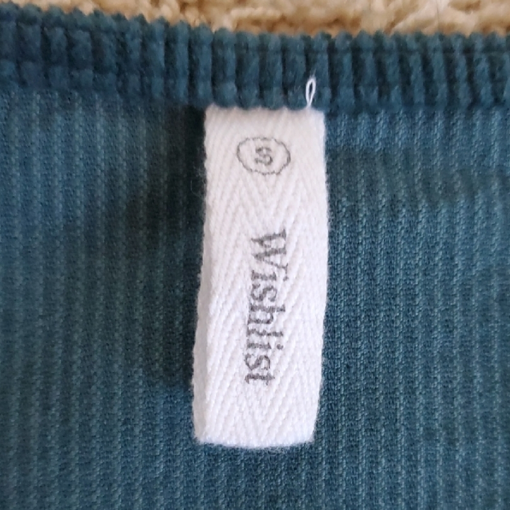 Wishlist Deep Teal Corduroy Shift Dress With Button Detail & Pockets Nordstrom - Picture 4 of 6
